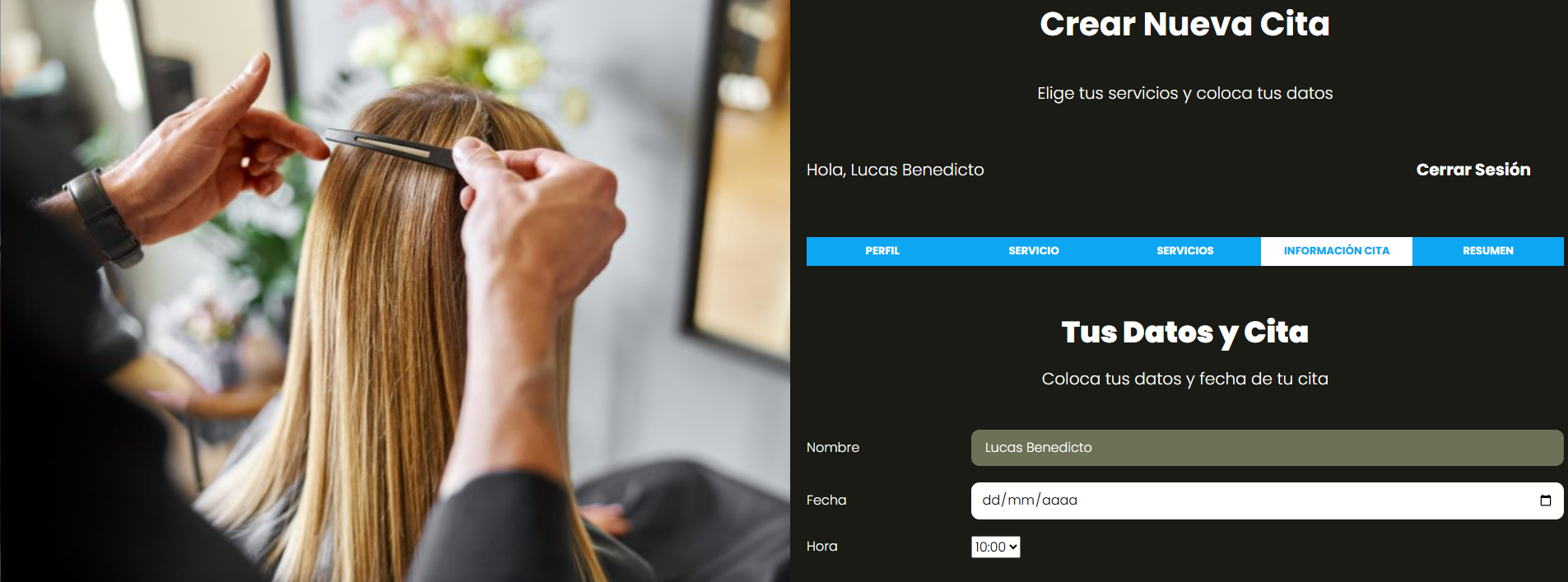 Página de administración - citas